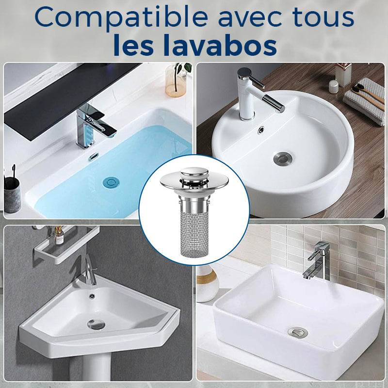 Bouchon Popup - Bloque les déchets, protège votre lavabo