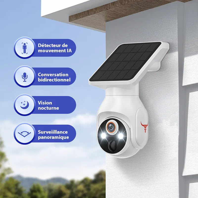 Caméra de surveillance solaire – Sécurité intelligente sans fil