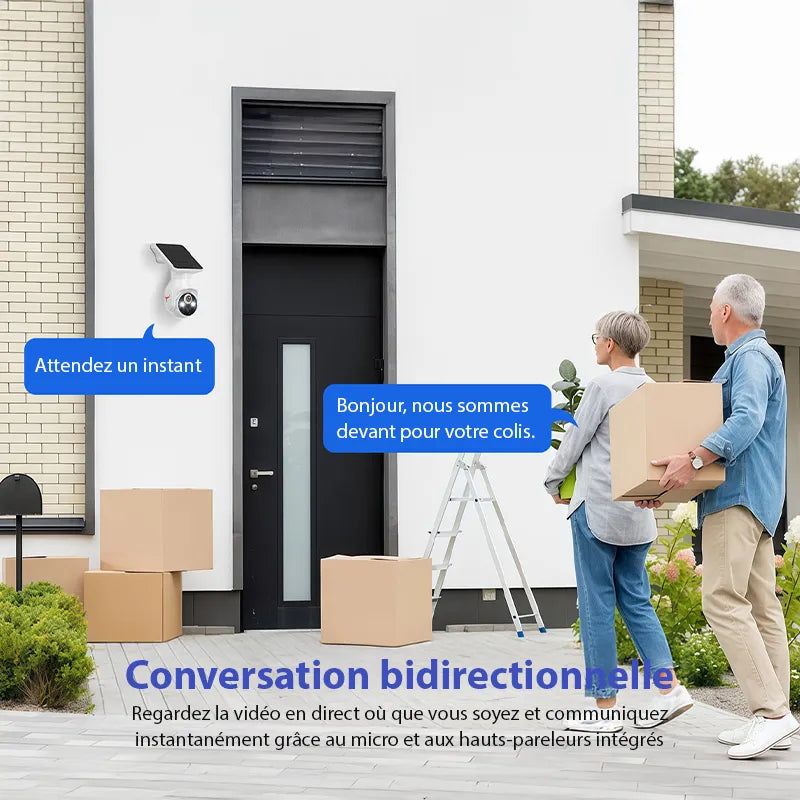 Caméra de surveillance solaire – Sécurité intelligente sans fil