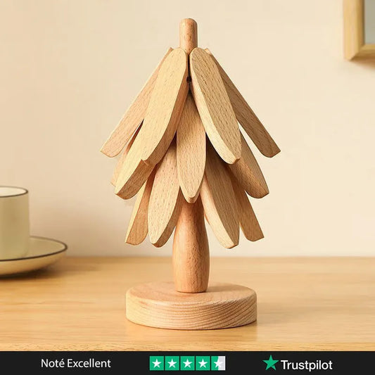 Sapin de Noël en bois – sous-plat résistant à la chaleur