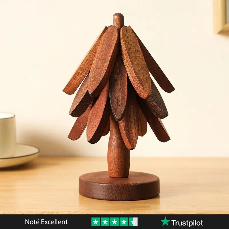 Sapin de Noël en bois – sous-plat résistant à la chaleur